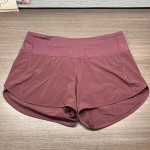 Lululemon Spped Up Shorts. Size 6. 4”. Deep Rouge. Burgundy Red